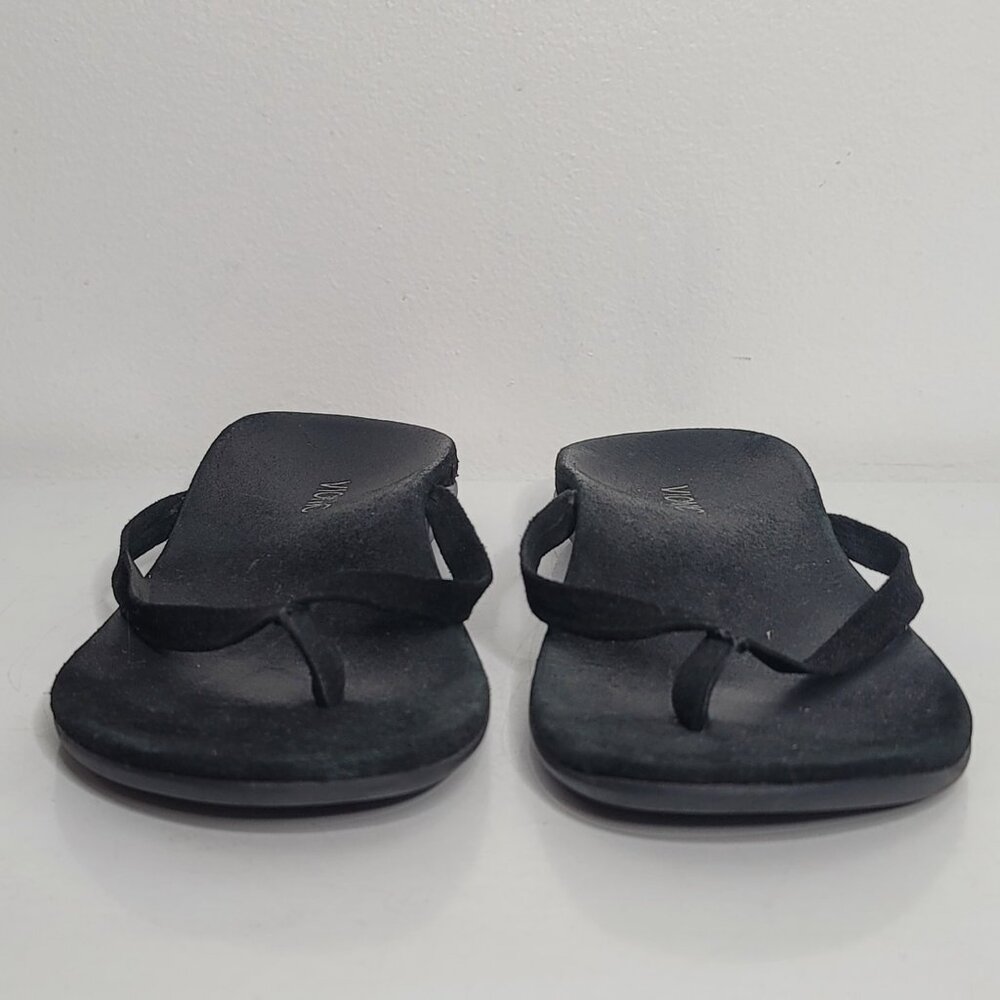 Vionic Orthaheel Womens 344 Corfu‎ Size 9 Black Velvet Thong Flip Flops Sandals - Picture 3 of 8